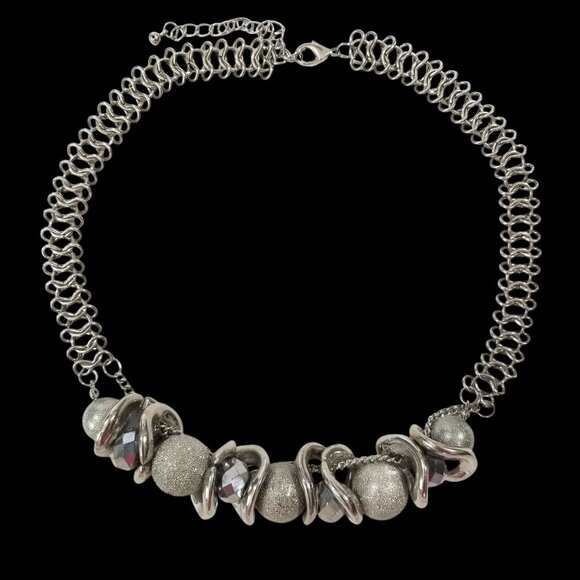 Sparkly Choker Necklace with Iridescent Crystals and Other Shiny Things. - Picture 2 of 9